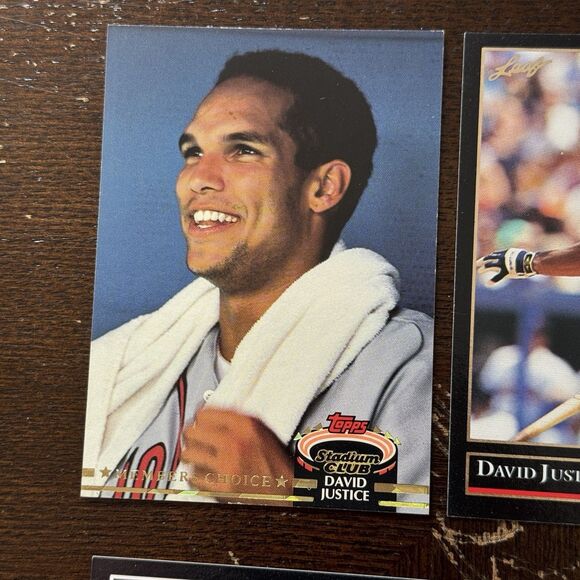David Justice 14 Card Lot With 1992 Topps Stadium Club Members Choice 1999 UD - Picture 7 of 15